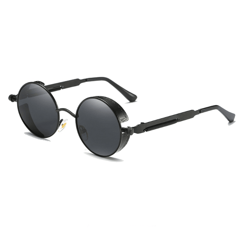 UV400 Vintage Steampunk round Mirror Lens Sunglasses Outdoor Sport Hisper Eyewear for Man Women - MRSLM