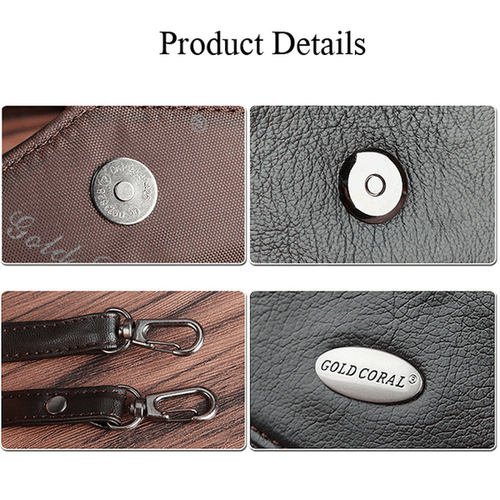 5.3 Inches Cell Phone Men Genuine Leather Vintage Waist Bag Crossbody Bag - MRSLM