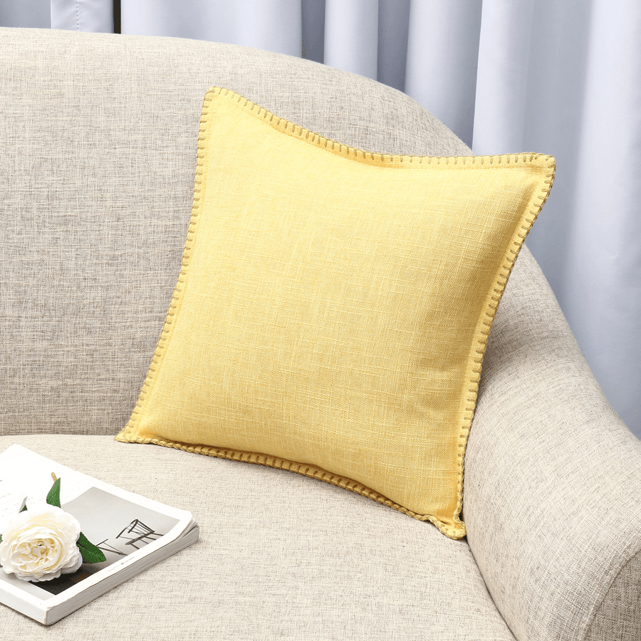 45X45Cm Flax Throw Pillow Case Cushion Cover Seat Sofa Case Home Bedroom Decoration - MRSLM