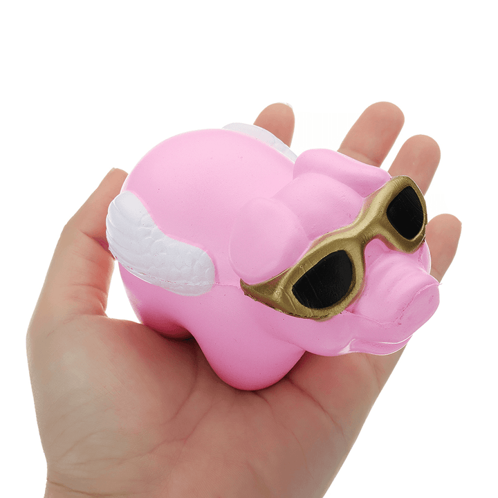 Glasses Piggy Squishy 18CM Slow Rising with Packaging Collection Gift Soft Toy - MRSLM