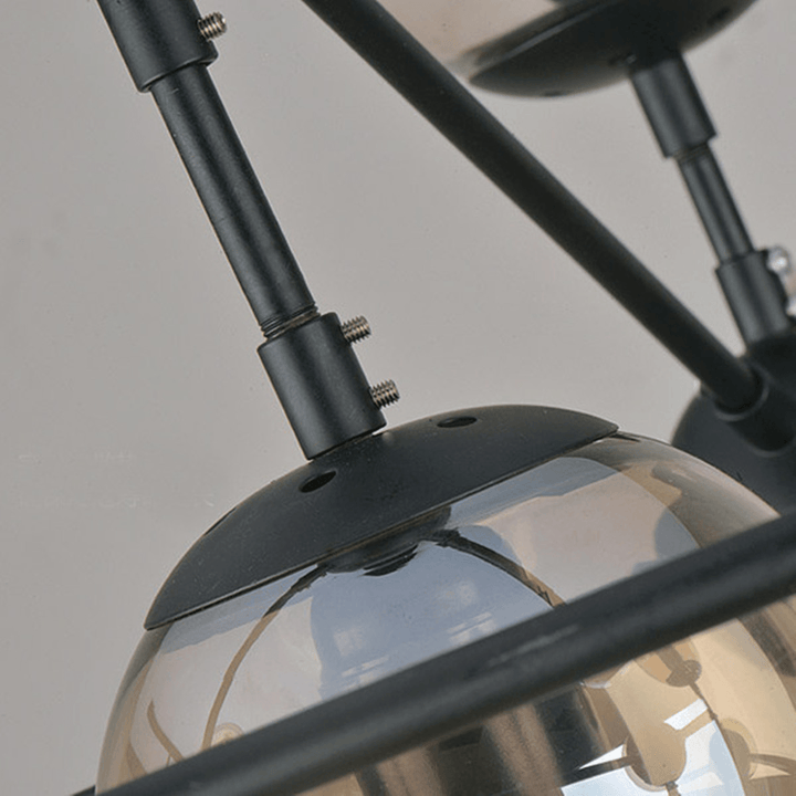 Large Chandelier Lighting Iron Glass Pendant Light Modern Ceiling Light Bar Lamp - MRSLM