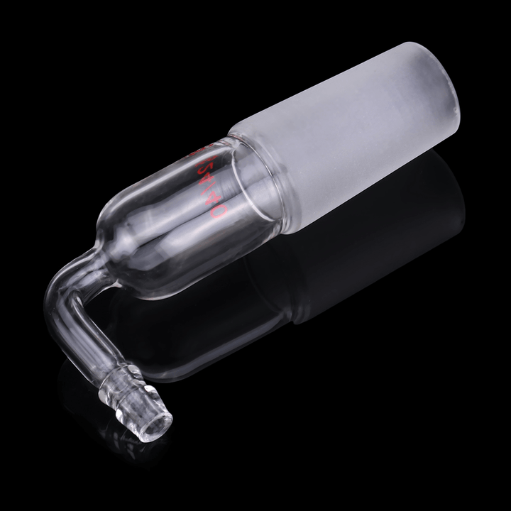 24/40 Glass Adapter Cone to Rubber Tube Right Angle Connection Hose Inlet Lab Glassware - MRSLM