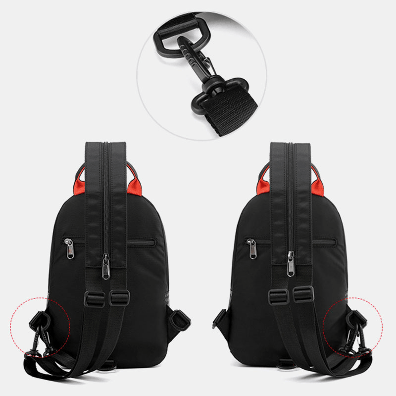Men Fashion Large Nylon Waterproof Backpack Chest Bag - MRSLM