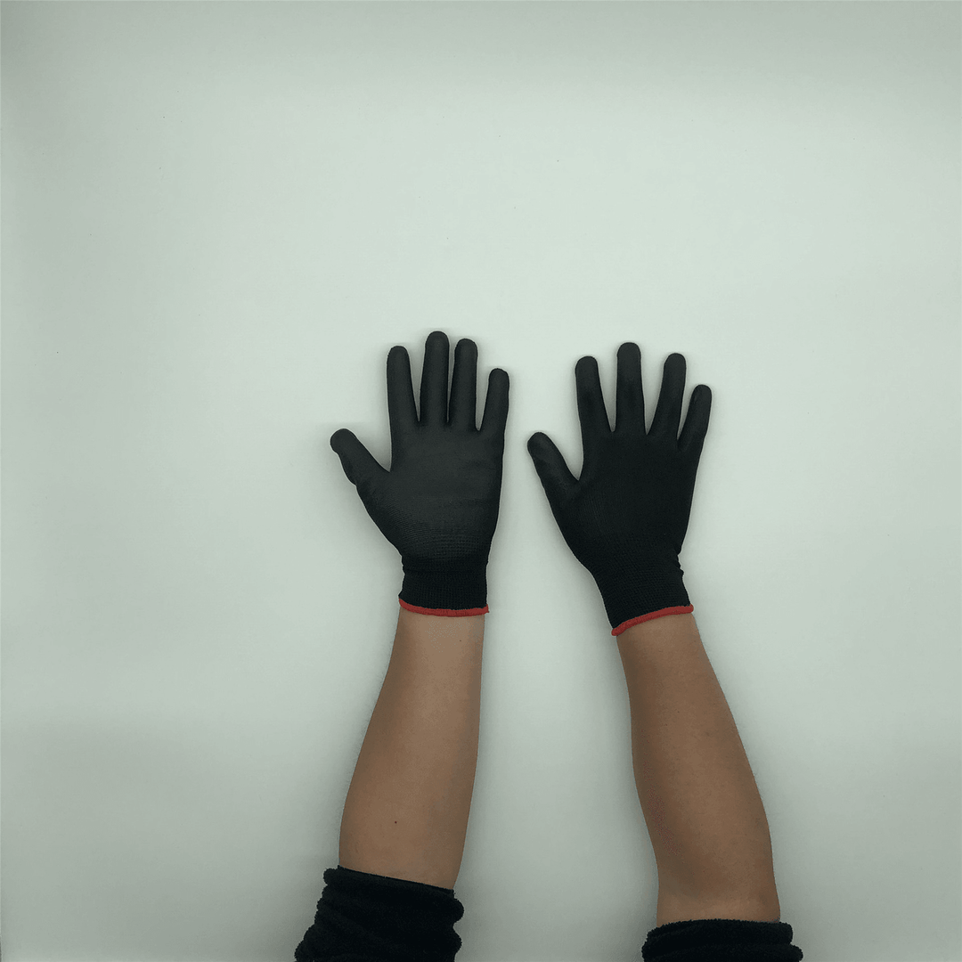 Polyester Pu Coated Palm Black Anti-Static Gloves - MRSLM