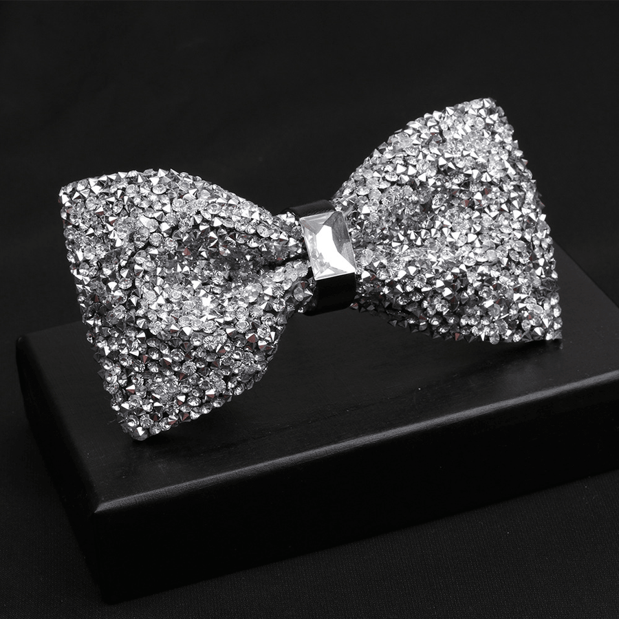 Fashionable Men'S Shiny Diamond Bow Tie - MRSLM