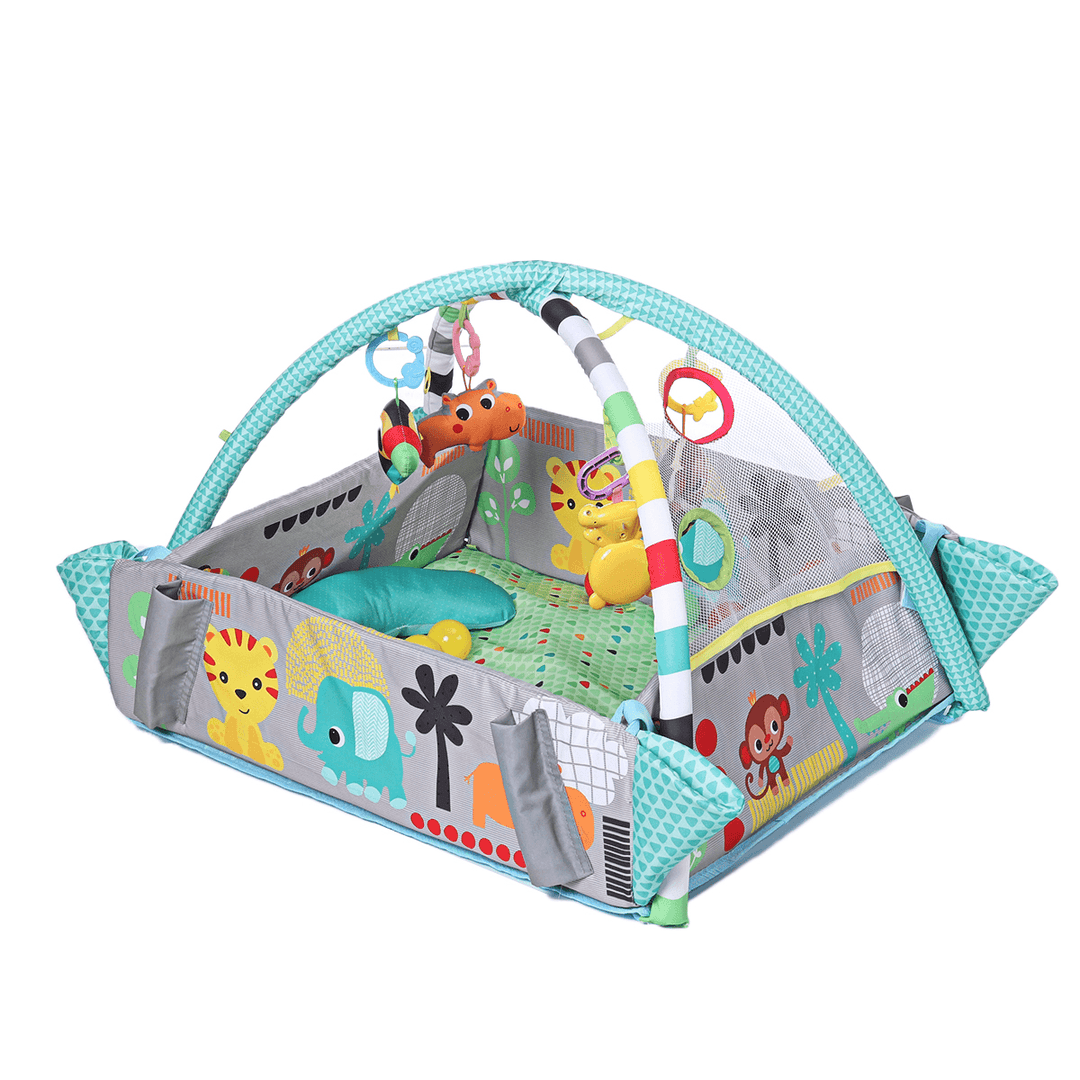 42.91X 38.39X 21.26Inch Baby Toddler Playmat Crawling Tunnel Mat Baby Tent House Children Game Playhouse with 30 Balls - MRSLM