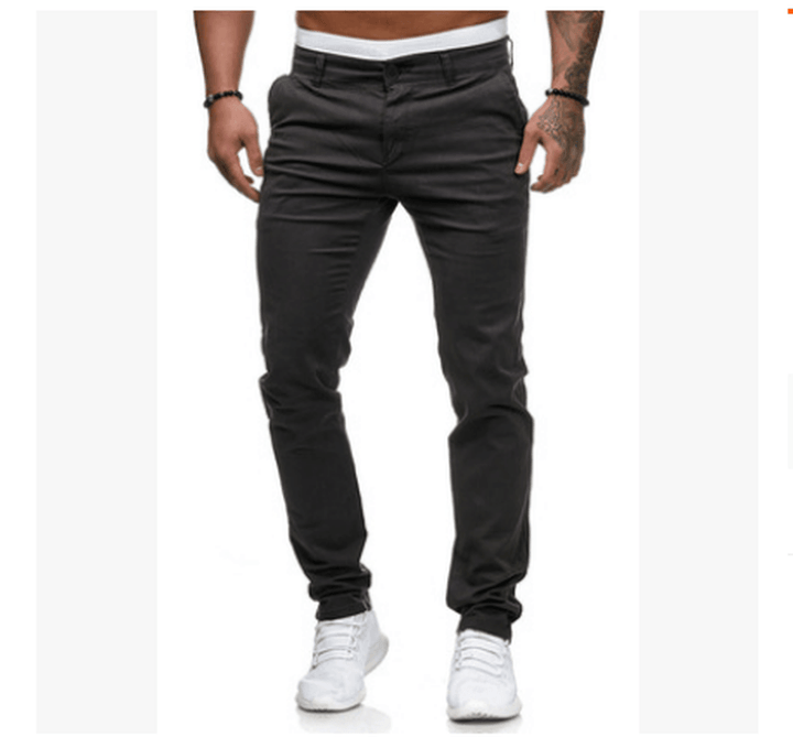 Slim-Fit Men'S Casual Color Trousers - MRSLM