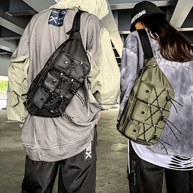 Men Women Fashion Multi-Pocket Light Weight Shoulder Bag Crossbody Bag - MRSLM