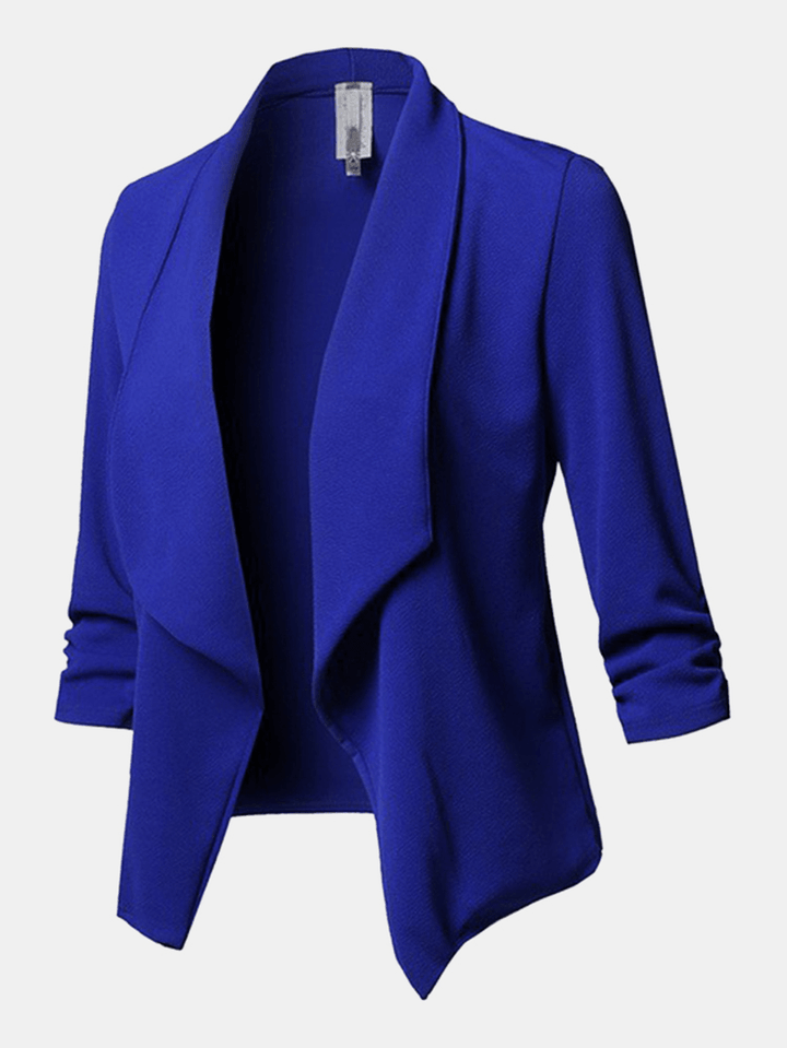 Women Solid Color Shawl Collar Elegant Blazers - MRSLM