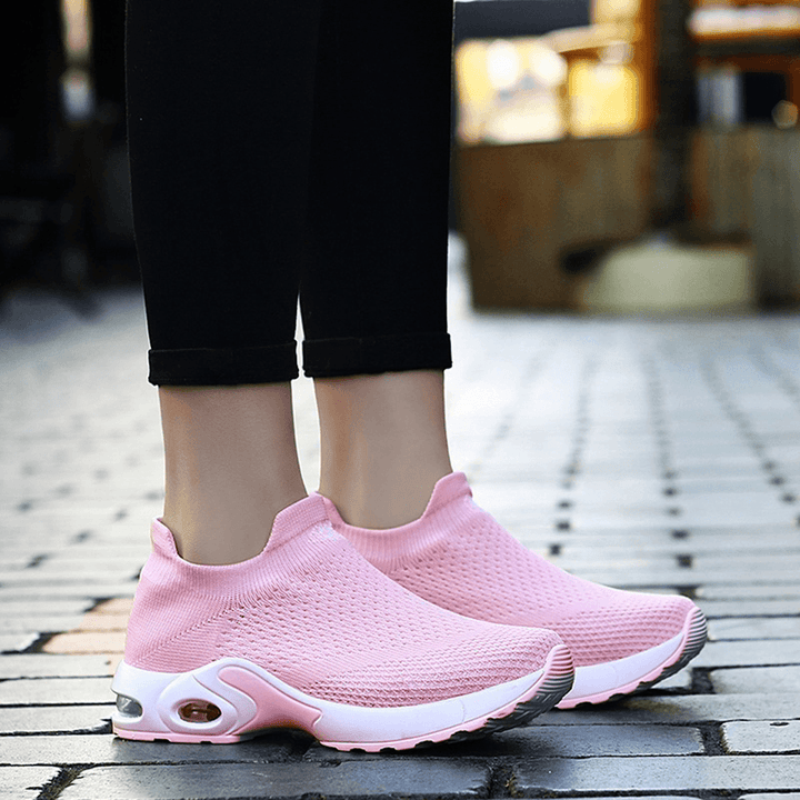 Women Light Mesh Walking Casual Comfy Slip on Sneakers - MRSLM