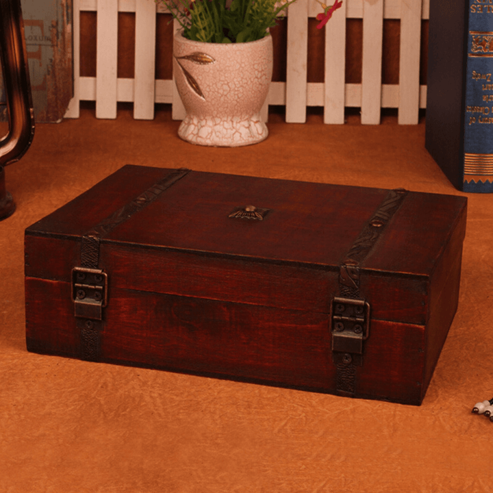 Large Vintage Wooden Storage Present Candy Gift Box Wedding Party Jewelry Gift Big Box - MRSLM
