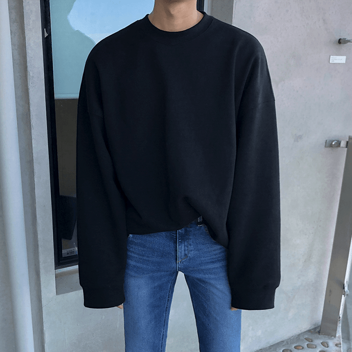 Mrcyc Autumn and Winter Loose Fitting Pullover round Neck Sweater Men''S and Women''S Long Sleeve Korean Cotton Bottomed Shirt - MRSLM
