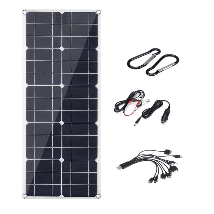 40W Flexible Solar Panel USB Monocrystalline Connecter Battery Charger for Camping Hiking Climbing Cycling - MRSLM