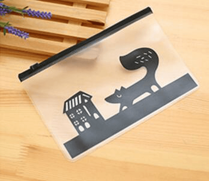 2018 Stationery Bag Cute Animal Translucent Matte Paper Bag Zipper Pencil Case - MRSLM