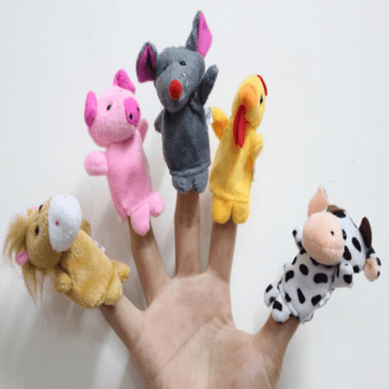 Family Finger Puppets Soft Cloth Animal Doll Baby Hand Toys for Kid Children Educational Gift - MRSLM