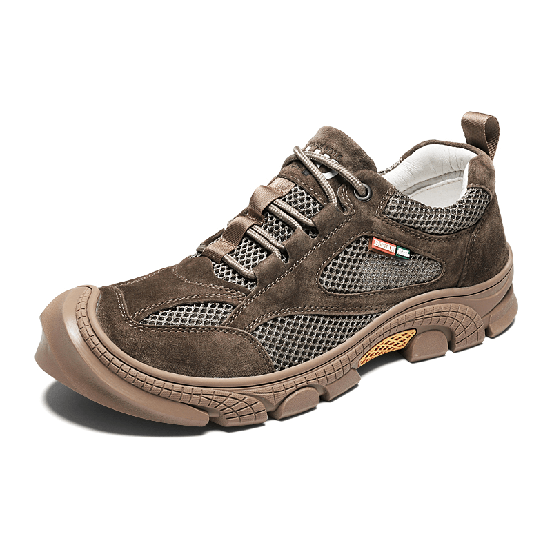 Men Outdoor Mesh Suede Comfy Breathable Casual Hiking Shoes - MRSLM