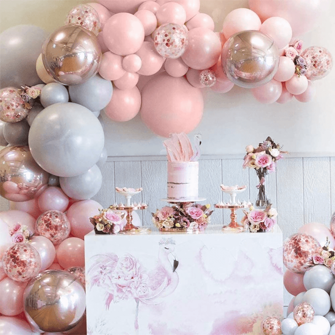 338Pcs/Set Pink Balloons Arch Kit Tape Party Birthday Wedding Garland Decor - MRSLM