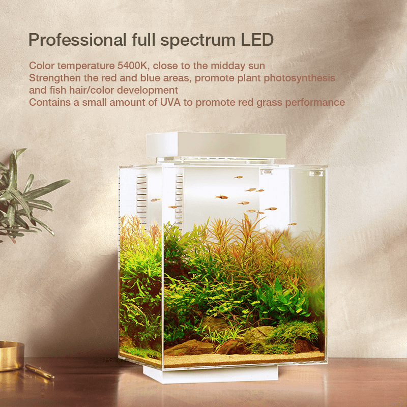 Flower Fish Intelligent Aquarium 25 Filtration System Built-In Heating Module Full Spectrum LED Noninductive Silence - MRSLM
