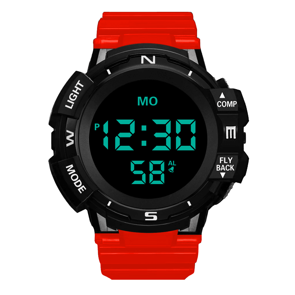 HONHX 81F-783 Fashion Alarm Clock Week Luminous Display Fashion Men Digital Watch - MRSLM