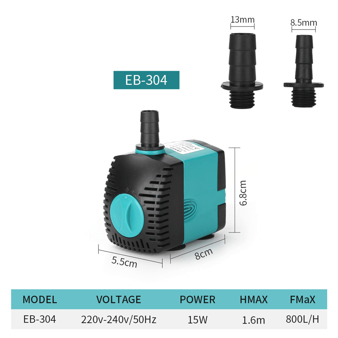 3.5-25W Multifunctional Submersible Pump Ultra Quiet Fountain Pump for Fish Tank Pond Side Suction Water Pump Water-Cooled Air Conditioner - MRSLM