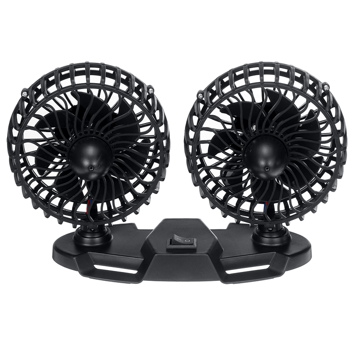 Electric USB Car Fan Double-Headed Car Fan 360° Rotating & 3 Gear Cooling Fan - MRSLM
