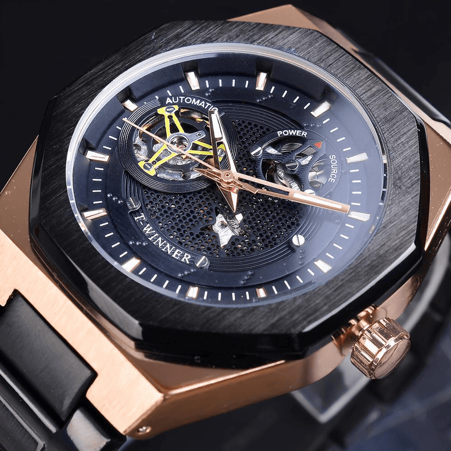 GMT1189 Classic Full Metal Men Wrist Watch Business Style Self-Winding Mechanical Watch - MRSLM