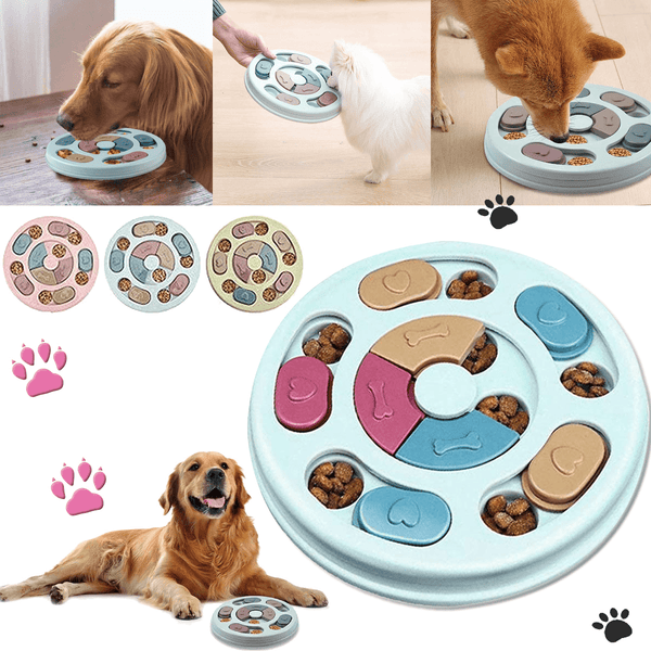 Pet Training Games Anti-Slip Puppy Treat Dispenser Puppy Treat Dispenser Pet Feeding Toy Pet Game Plate - MRSLM