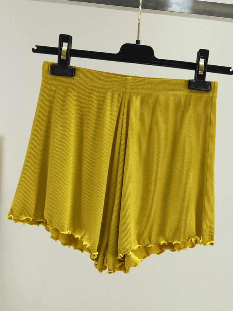 Women Casual Solid Color Elastic Waist Loose Shorts - MRSLM
