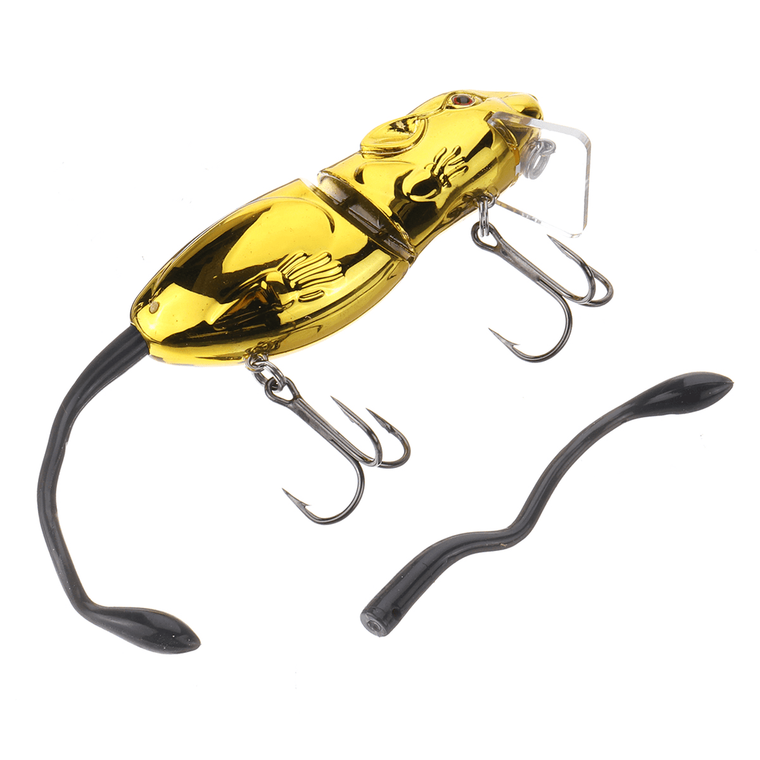 ZANLURE 1PC 16CM 45G 3D Eyes Mice Rat Shape Lure Artificial Fishing Bait with 2 Hooks Fishing Tackle - MRSLM