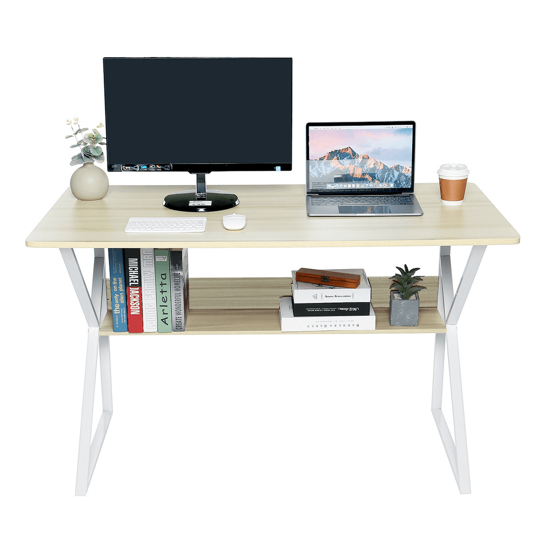 Computer Desk Student Writing Study Table Workstation Laptop Desk Game Table with Storage Shelf for Home Office Supplies - MRSLM