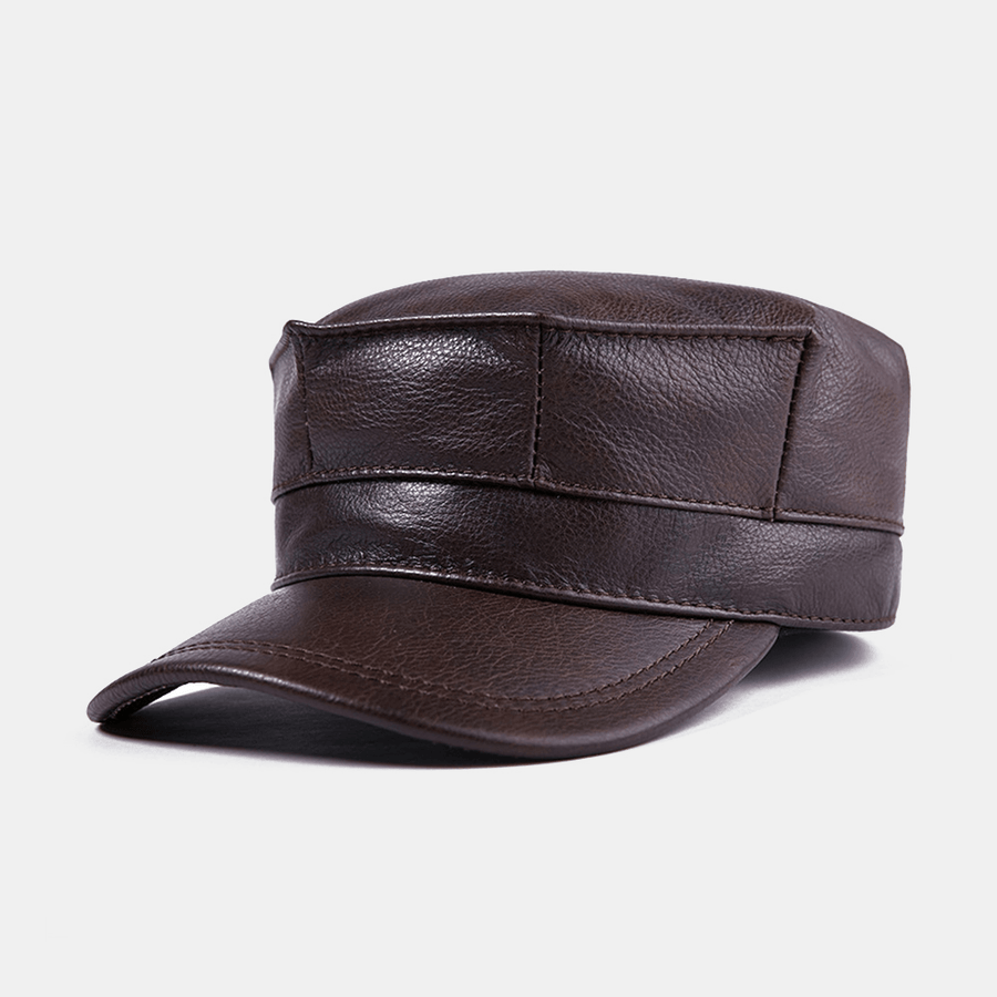 Leather Octagonal Hats Men'S Flat Cap - MRSLM