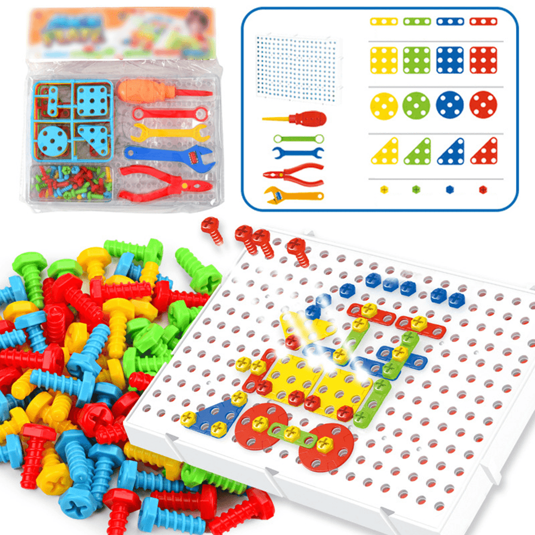 78 Pcs Drilling Screw Puzzle Jigsaw Toys Electric Drill Puzzle Toys Disassemble Children Building Bricks Intellectual Training Toys Kid Gift - MRSLM