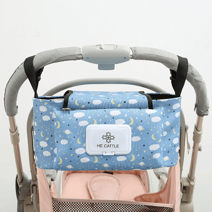600D Oxford Strollers Storage Bag Cup Bottle Holder Mummy Bag Baby Pushchair Organiser - MRSLM