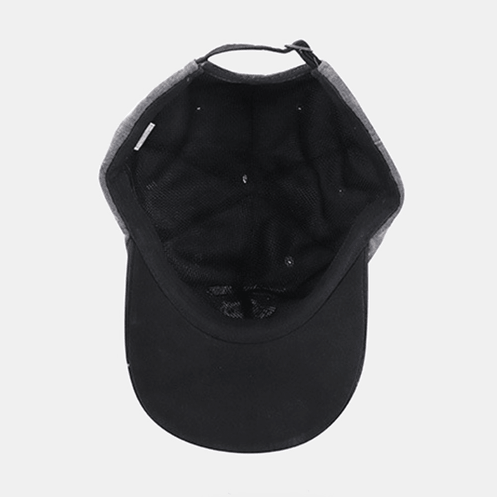 Men Letter Pattern Embroidery Baseball Cap Outdoor Sunshade Breathable Fitted Cap - MRSLM