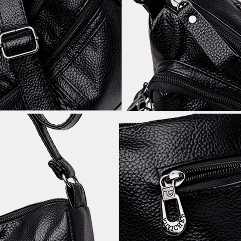 Women Large Capacity Crossbody Bag Multi-Pocket Wear-Resistant Retro Shoulder Bag - MRSLM