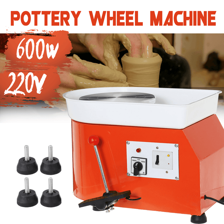 600W 25CM Electric Pottery Ceramic Clay Wheel Machine Work Clay Art Craft Footboard - MRSLM