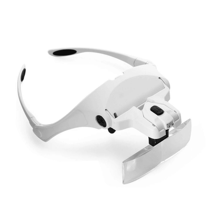 Magnifying Glasses LED Light Lamp Head Loupe Jeweler Headband Magnifier Eye Glasses Optical Glass Tool Repair Reading Magnifier - MRSLM