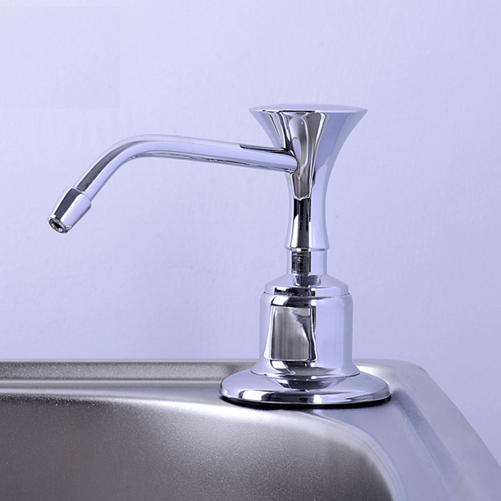 220Ml White Kitchen Chrome Liquid Soap Dispenser Bathroom Sink Pump Bottles - MRSLM