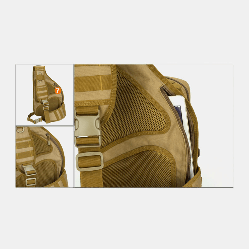 Men Nylon Tactical Camouflage Riding Camping Sport Outdoor Shoulder Bag Chest Bag - MRSLM