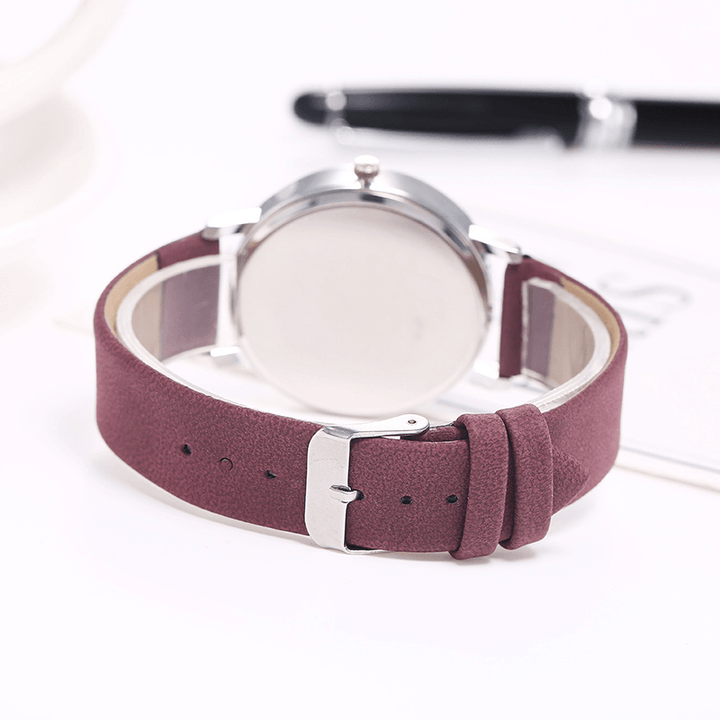 Casual Sports with Calendar Frosted Dial Chronograph Leather Band Women Quartz Watch - MRSLM