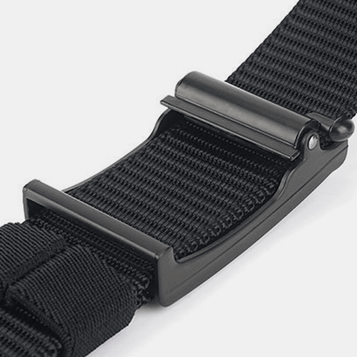Men Nylon Braided 120Cm Rectangle Automatic Buckle Casual Wild Belts Training Tactical Belts - MRSLM