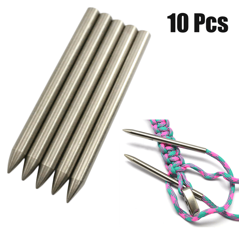 10 Pcs 6MM 550 Paracord Fid Lacing Stitching Weaving Needle Stainless Steel Works for Laces Strings - MRSLM
