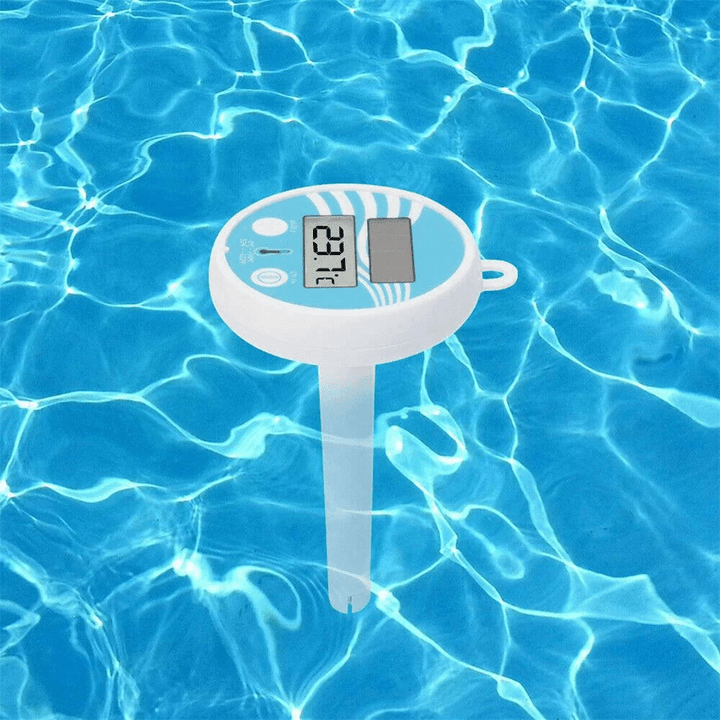 Solar Powered Digital Thermometer Wireless Pond Pool Floating LCD Display Swimming Pool Thermometer - MRSLM