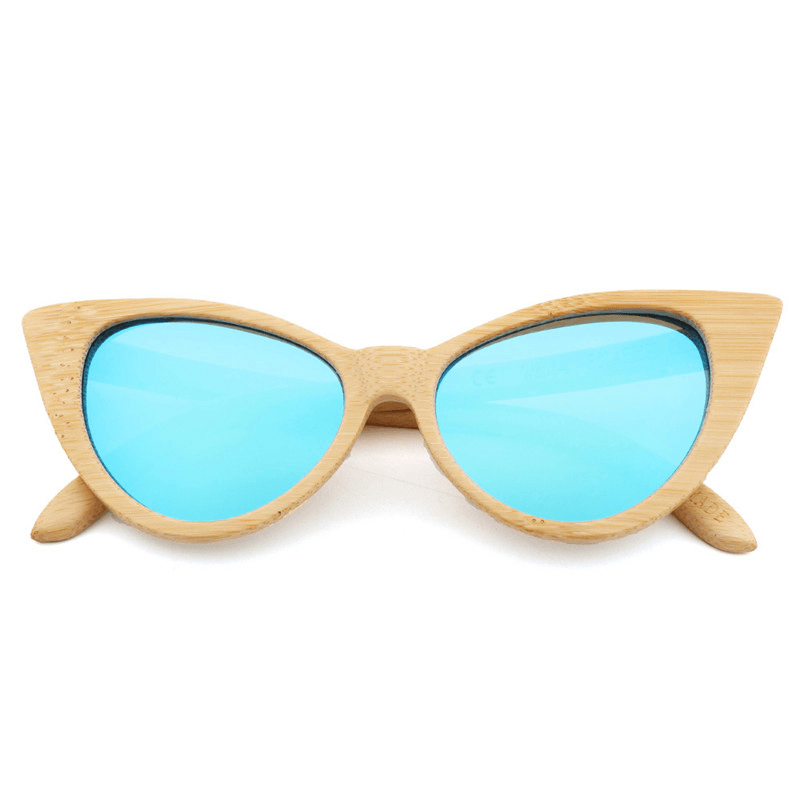 polarized bamboo frame sunglasses, view 7 - MRSLM