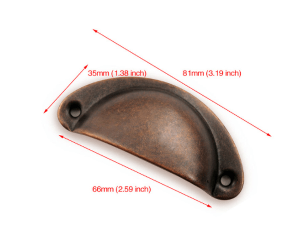 Shell Handle Medical Cabinet Drawer Handle Semi-Circular Simple Retro Chinese Handle Bronze Antique Small Handle - MRSLM