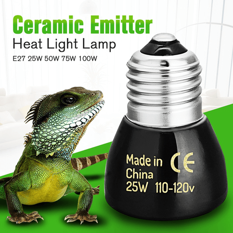 25W/50W/75W/100W Pet Reptile Far Infrared Ceramic Emitter Heat Lamp Bulb for Reptile Pet Brooder - MRSLM