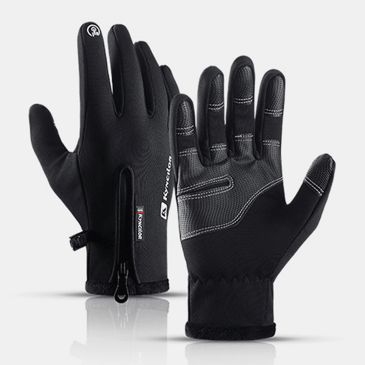 Unisex Fleece Screen Touchable Winter Outdoor Keep Warm Waterproof Cycling Riding Full-Finger Gloves - MRSLM