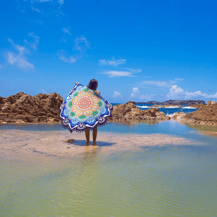 Honana WX-91 Bohemian Tapestry Totem Lotus Beach Towels Yoga Mat Camping Mattress Bikini Cover - MRSLM