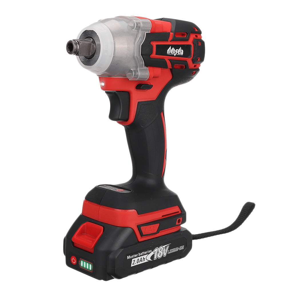 Mensela EW-L1 3In1 18V 3500RPM 380N.M Brushless Impact Wrench 3 Speeds Wireless Rechargeable Screwdriver Drill W/ None/1/2 2.0AH Battery & LED Working Light - MRSLM