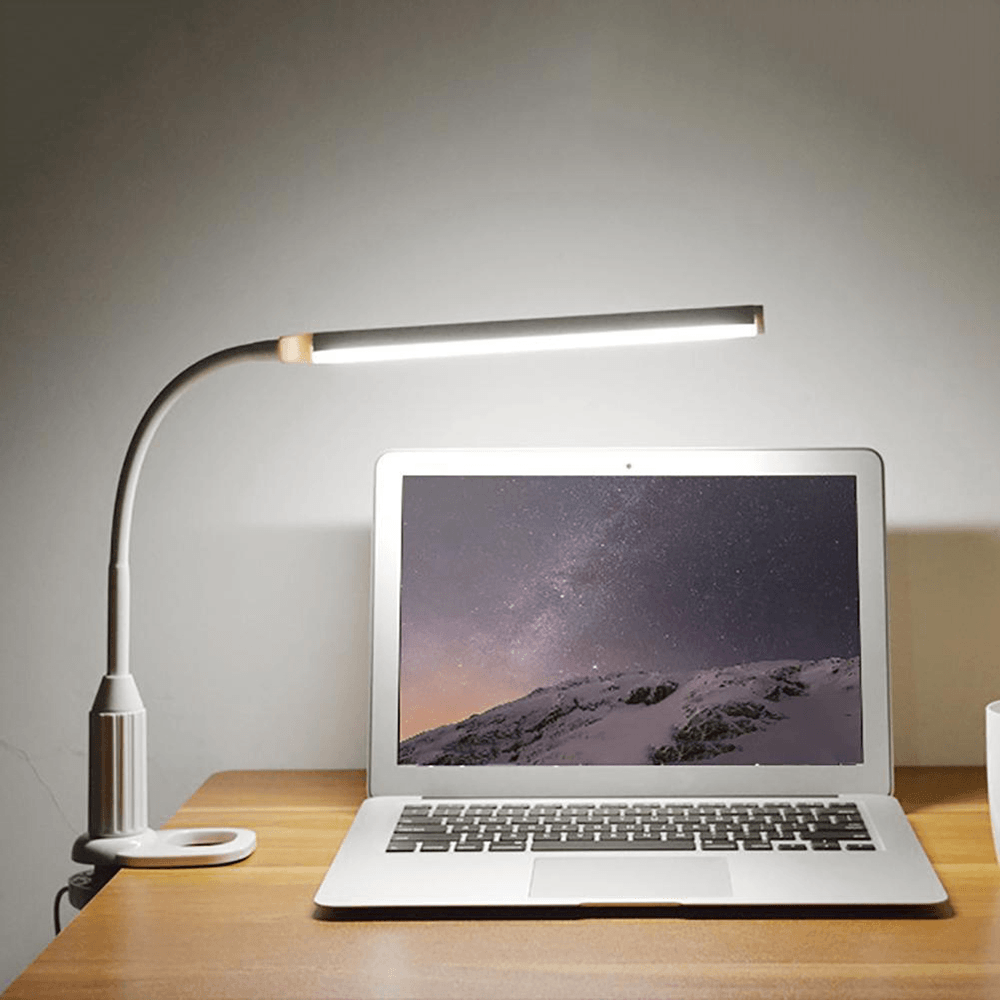 Foldable LED Table Lamp Clip on Eye-Caring Dimmable Touch Table Lamp Stepless Dimming with Memory Function for Office Bedroom Room - MRSLM